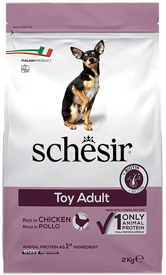 Акція на Сухой корм монопротеиновый Schesir Dog Toy Adult для собак мини пород 2 кг (ШСВТК2) від Stylus