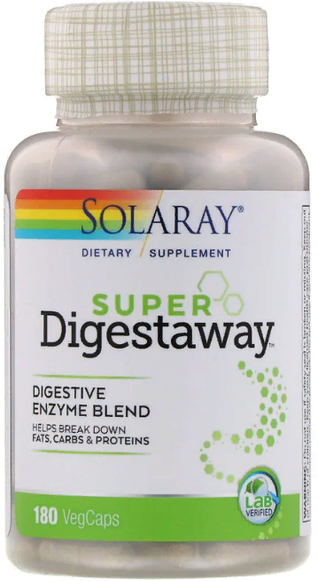 

Solaray, Super Digestaway, Digestive Enzyme Blend, 180 VegCaps (SOR-04802)