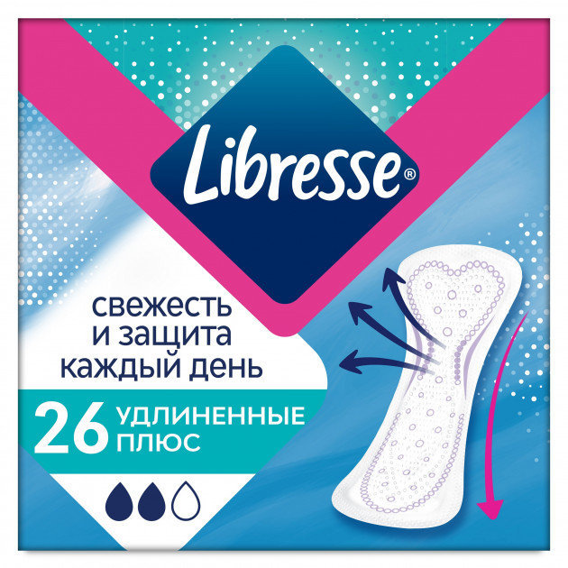 

Libresse Daily Fresh Plus Long Ежедневные прокладки 26 шт.