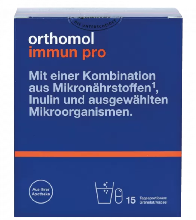 

Orthomol Immun Pro Комплекс для восстановление кишечной микрофлоры и иммунитета 15 порций (порошок/капсулы)