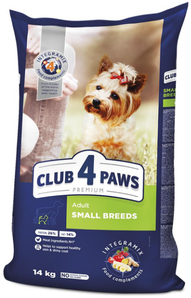 Акція на Сухой корм Club 4 Paws Premium Adult Small Breeds для собак малых пород со вкусом курицы 14 кг (B4530622) від Stylus