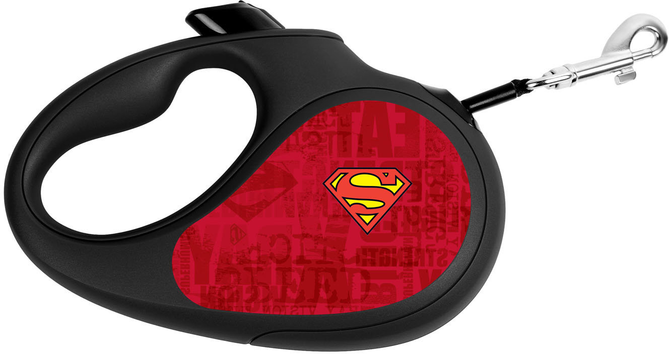 Акція на Поводок-рулетка Waudog Design с рисунком "Супермен Лого Красный" до 25 кг, 5 м черный (8125-1007-01) від Stylus