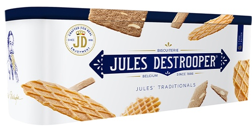 

Асорті печива та вафель Biscuiterie Jules Destrooper Tin Jules Traditionals 300 г (5410471915089)