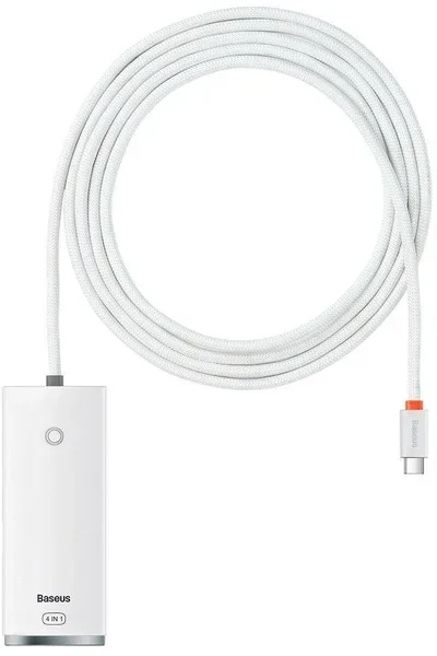 Акція на Baseus Adapter Lite Series USB-C to 4xUSB White (WKQX030502) від Stylus