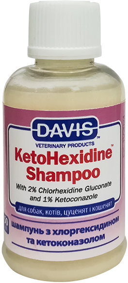 

Шампунь с 2% хлоргексидином и 1% кетоконазолом Davis KetoHexidine Shampoo для собак и котов с заболеваниями кожи 50 мл