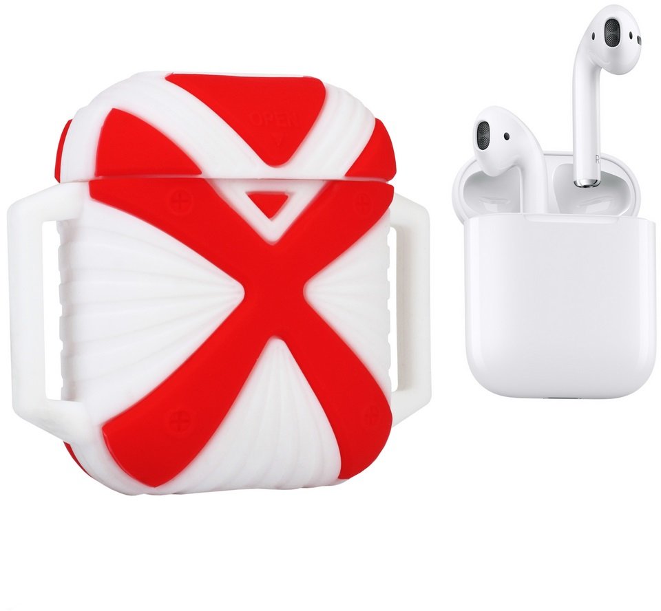 

Чехол для наушников Becover Case X-HuWei i-Smile with Belt Red/White IPH1443 (702334) for Apple AirPods