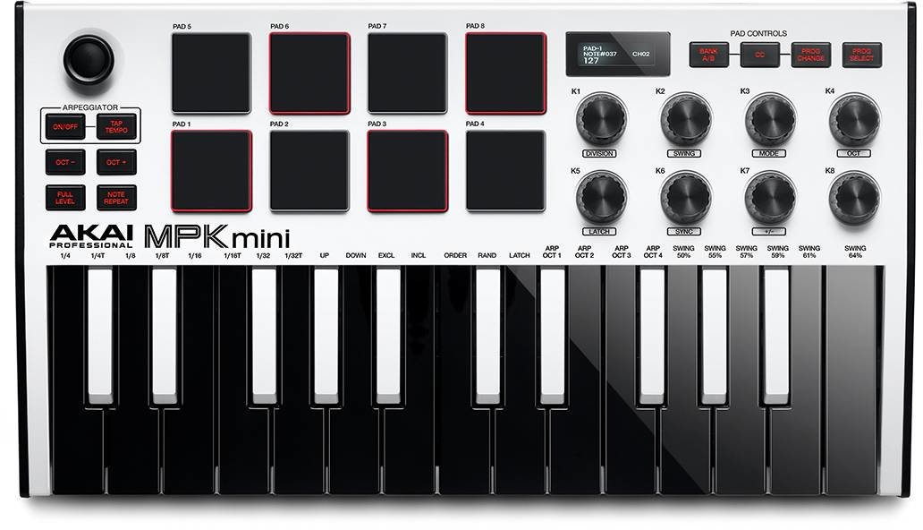 

Midi клавіатура Akai mpk Mini mk3 White (230878)