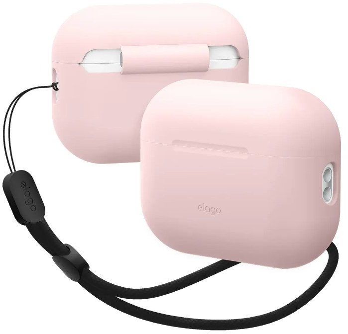 Акція на Чохол для навушників Elago Silicone Basic Case з Nylon Lanyard Light Pink (EAPP2SC-BA+ROSTR-LPK) для Apple AirPods Pro 2 від Y.UA