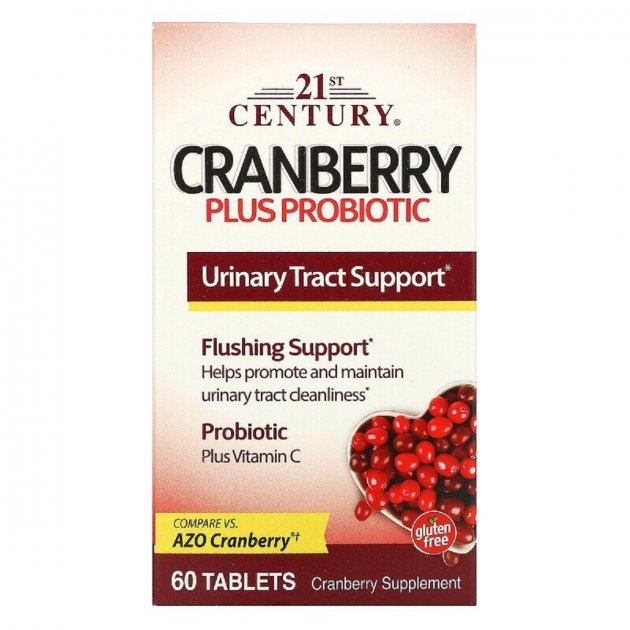 

21st Century Cranberry Plus Probiotic Журавлина з пробіотиком 60 таблеток