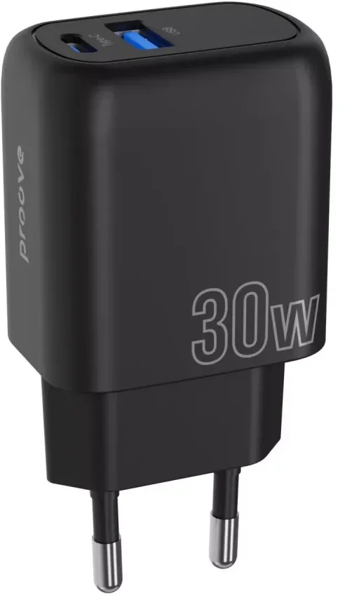 Акция на Proove Wall Charger USB-C+USB Silicone Power Plus 30W Black от Y.UA