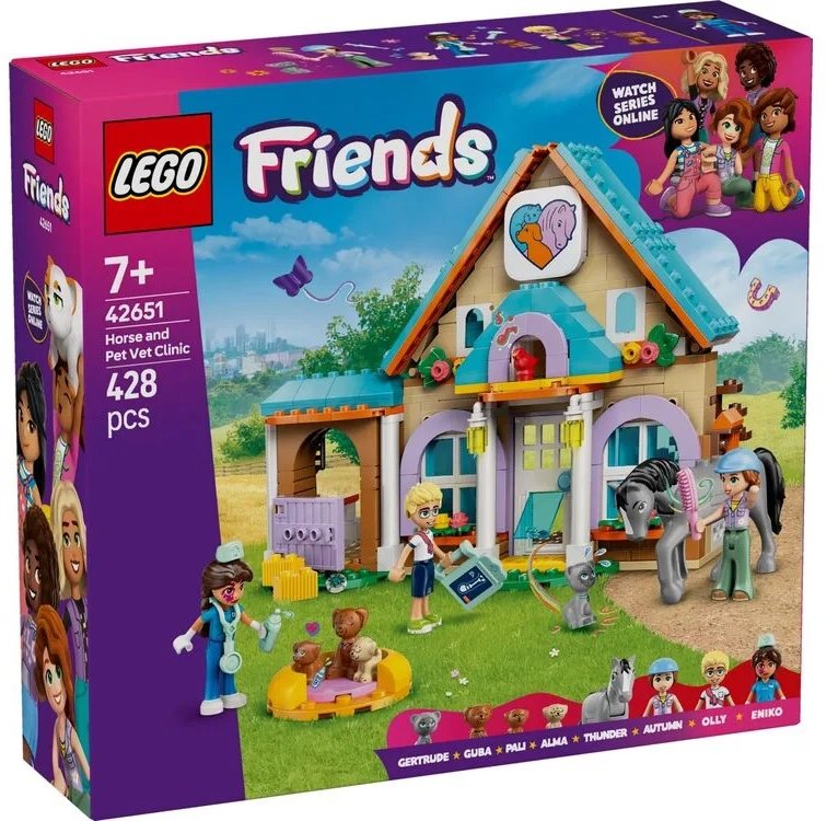 

Конструктор Lego Friends Ветеринарная клиника для лошадей и домашних питомцев 428 деталей (42651)