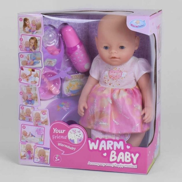 

Пупс Warm Baby Wzj 058 A-033 A-1 10 функций, с аксессуарами