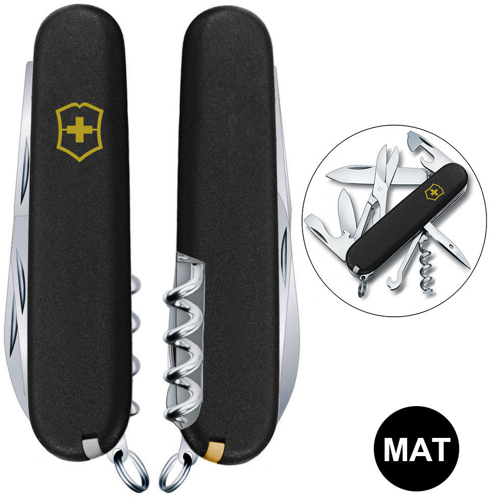 Акція на Victorinox Climber Mat черный матовый лак с желт. лого (Vx13703.3_M0008p) від Stylus