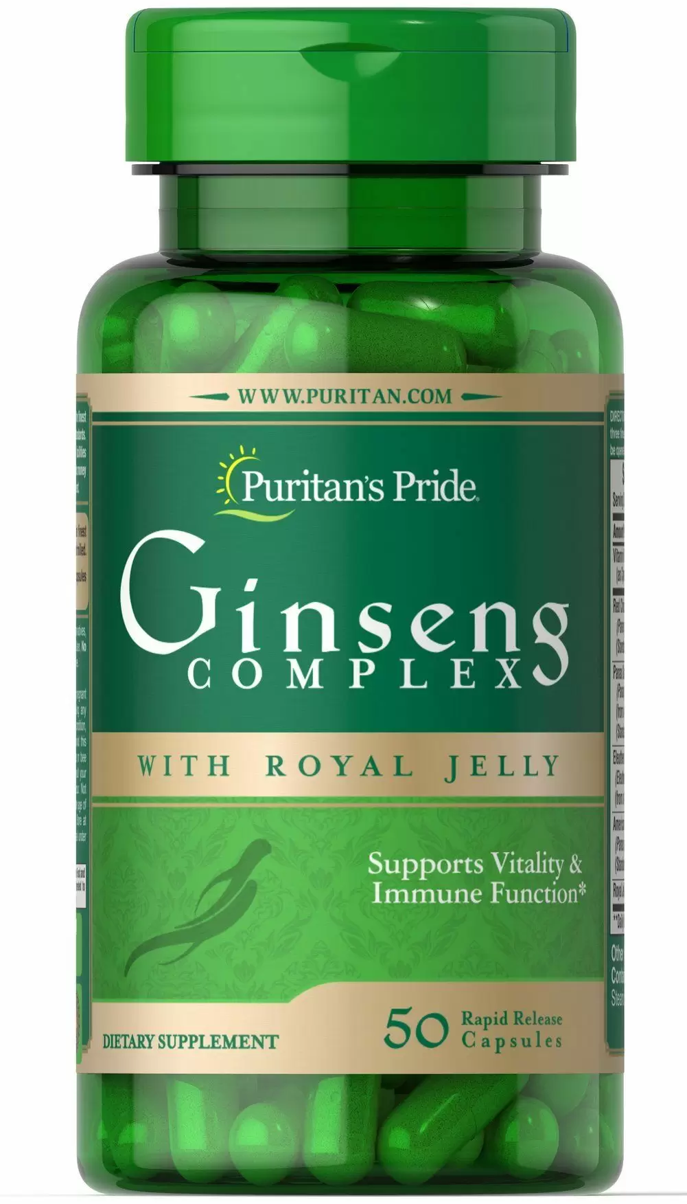 

Puritan's Pride Ginseng Complex with Royal Jelly 1000 mg Женьшень с маточным молочком 50 капсул