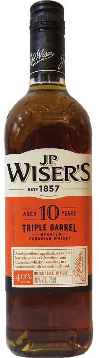 

Віскі J.P. Wiser's "Tripple Barrel" 10 Aged Years 40 % 0.7 л (STA5000299613054)