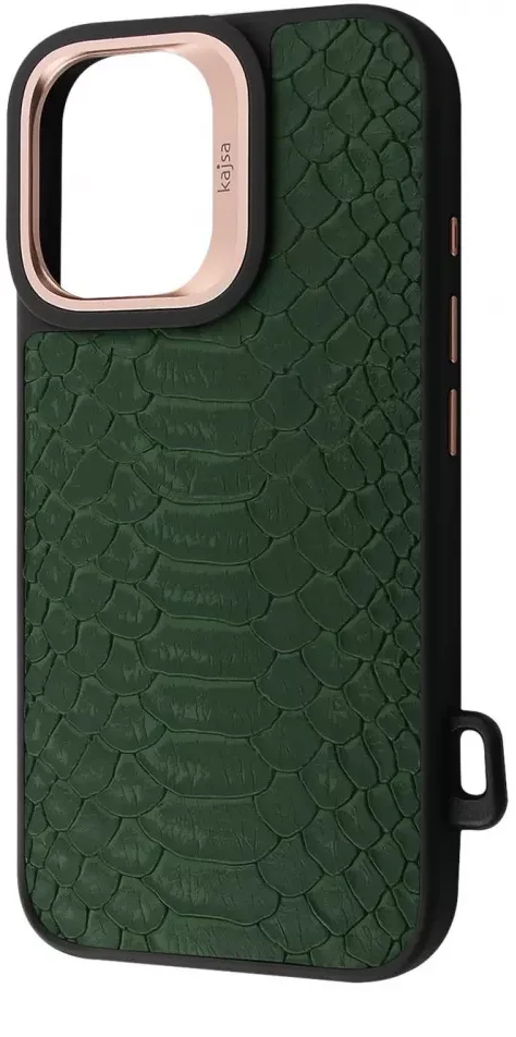 

Kajsa Snake Pattern with Magnetic Ring Olive для iPhone 16