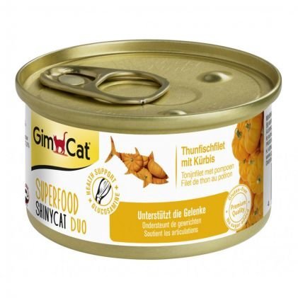 

Влажный корм GimCat Shiny Cat Duo Superfood для кошек тунец с тыквой в бульоне 70 g (4002064414737)