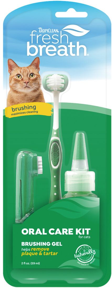 Акція на Набор Tropiclean Oral Care Kit Свежее дыхание для кошек уход за полостью рта 59 мл (003200) від Stylus
