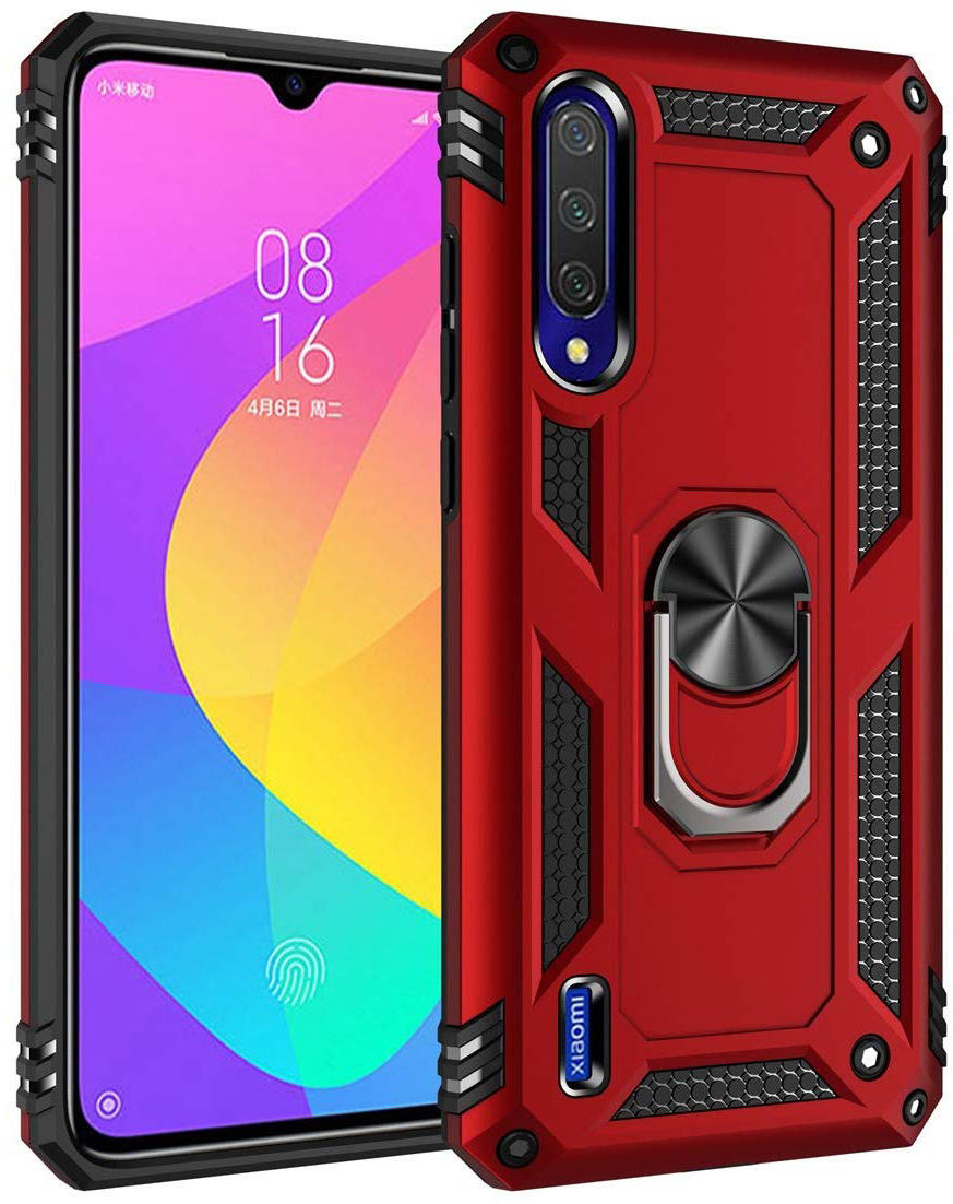 

Mobile Case Shockproof Serge Magnetic Ring Red for Xiaomi Mi A3 / Mi CC9e