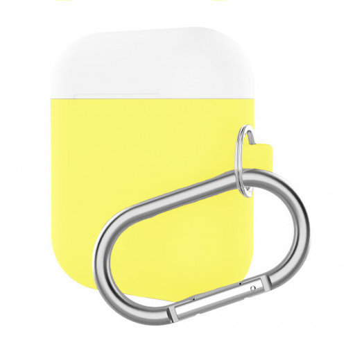 Акція на Чохол для навушників Tpu Case Yellow / White with Belt for Apple AirPods від Y.UA