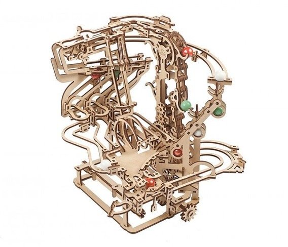 Акція на Механічний 3D пазл Ugears Механічна модель Марбл-траса Ланцюговий витяг (70156) від Y.UA