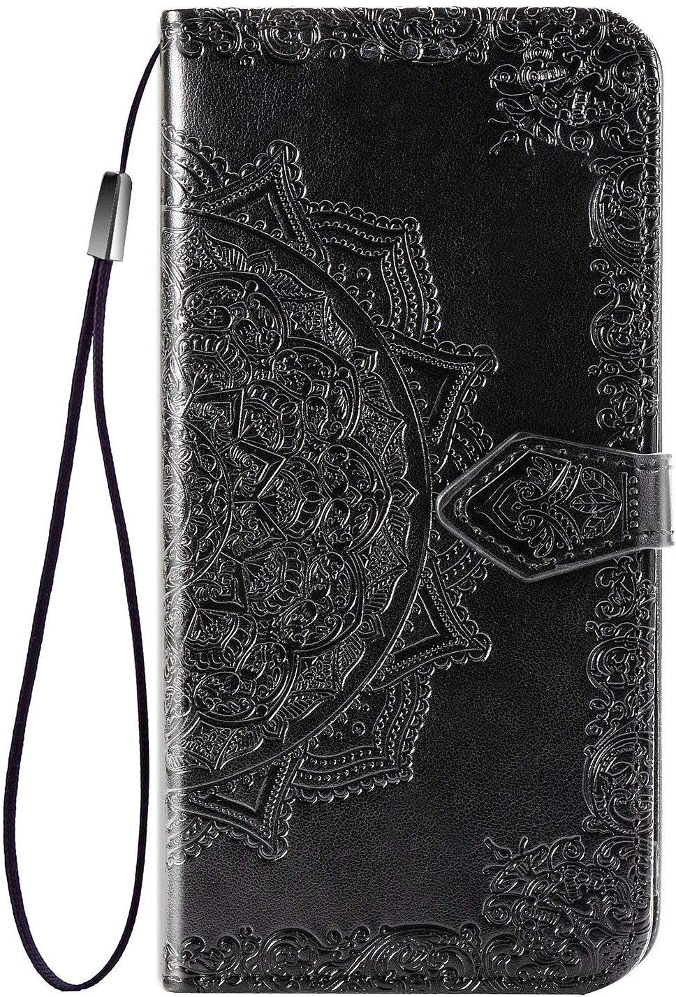 

Mobile Case Book Cover Art Leather Black for Tecno Spark 6