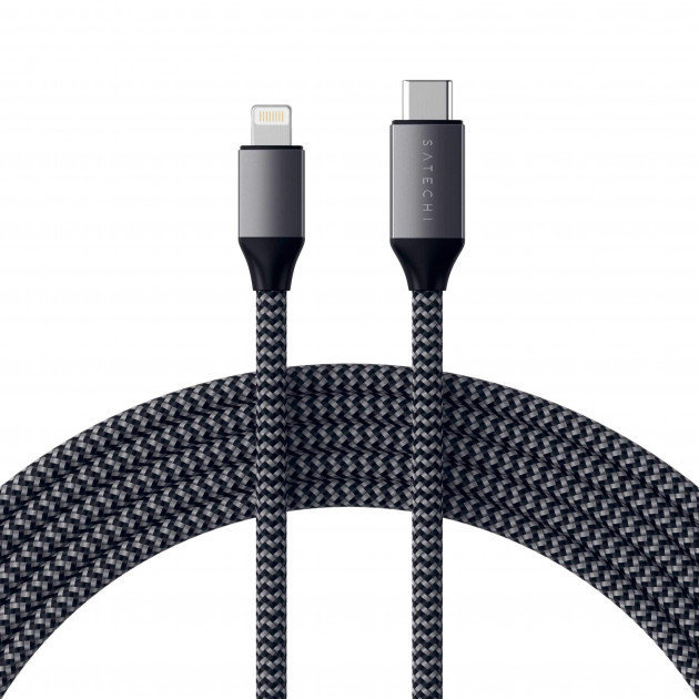 Акція на Satechi Cable USB-C to Lightning 1.8m Space Grey (ST-TCL18M) від Stylus