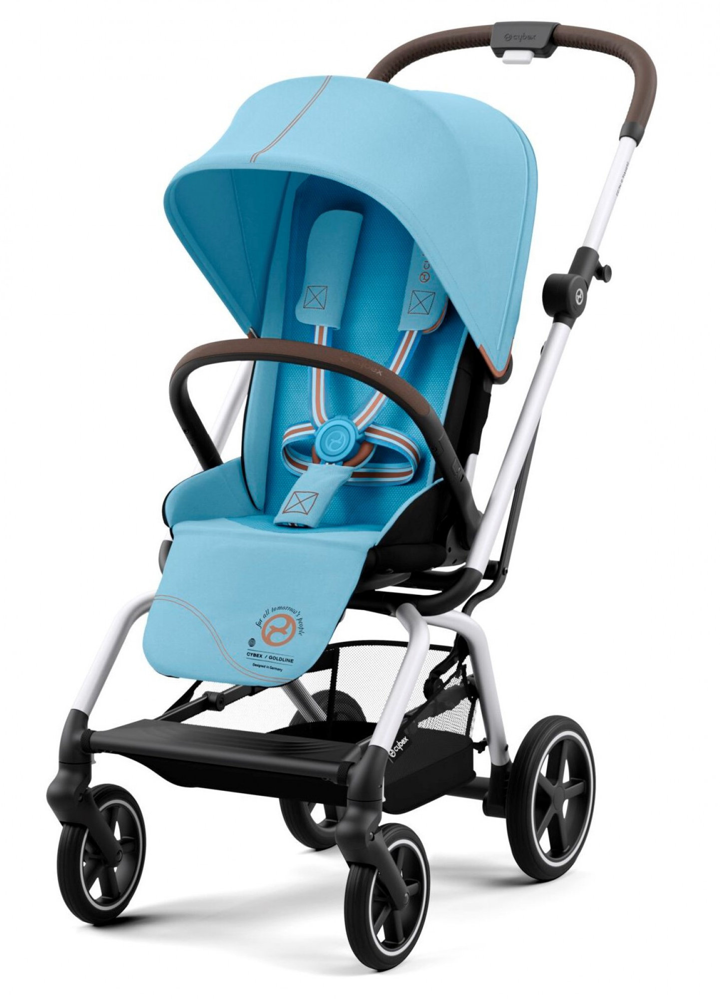 

Прогулочная коляска Cybex Eezy S Twist+ 2 Slv Beach Blue c бампером (522001117)