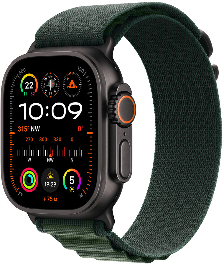 Акція на Apple Watch Ultra 2 Gps + Cellular 49mm Black Titanium Case with Dark Green Alpine Loop - Medium (MX4R3UL/A) від Stylus