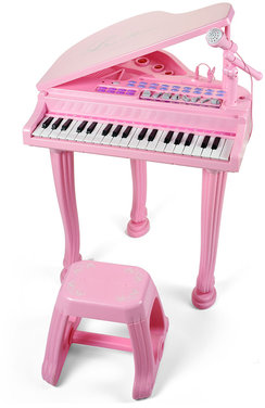 Акція на Детское пианино синтезатор Baoli "Маленький музикант" с микрофоном и стульчиком 37 клавиш (розовый) від Stylus