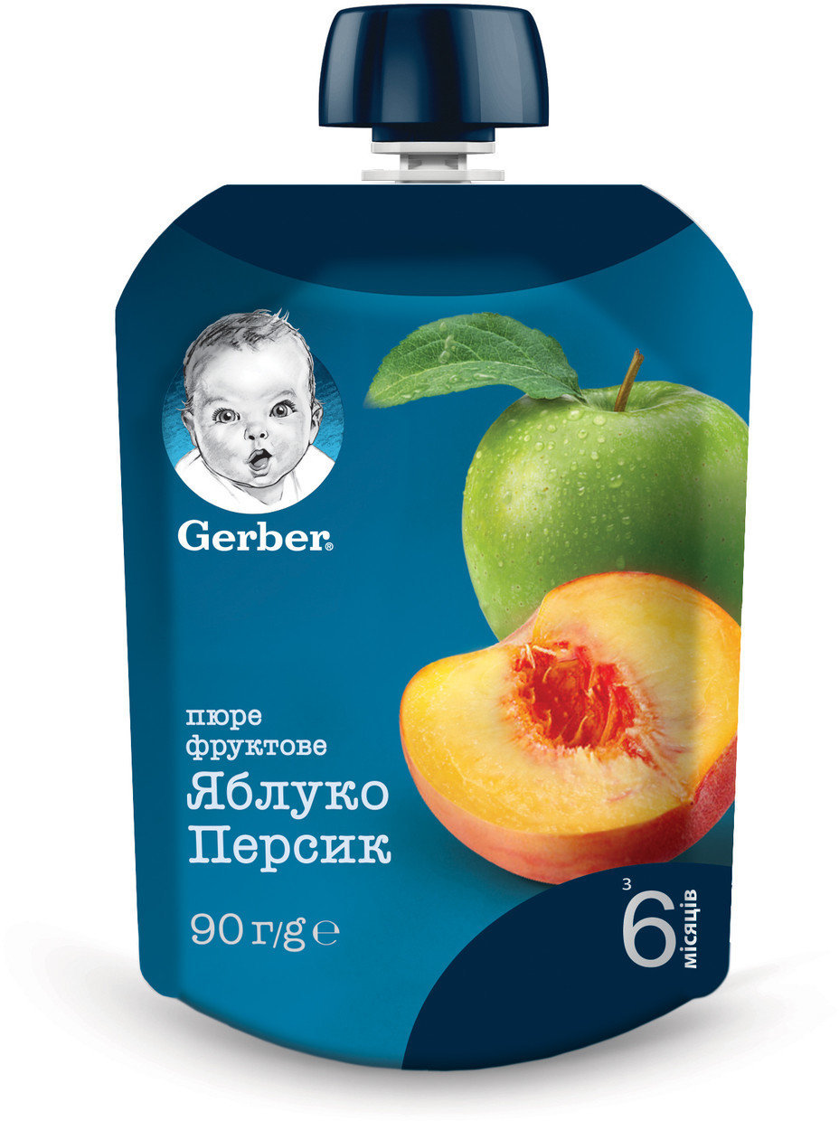 

Пюре Gerber яблоко и персик 90г (1227016)