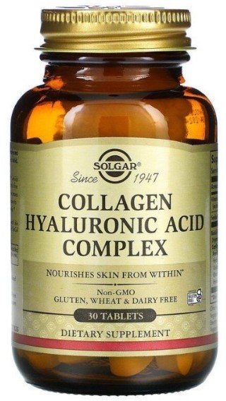 Акція на Solgar Collagen Hyaluronic Acid Complex Коллаген с гиалуроновой кислотой 30 таблеток від Stylus