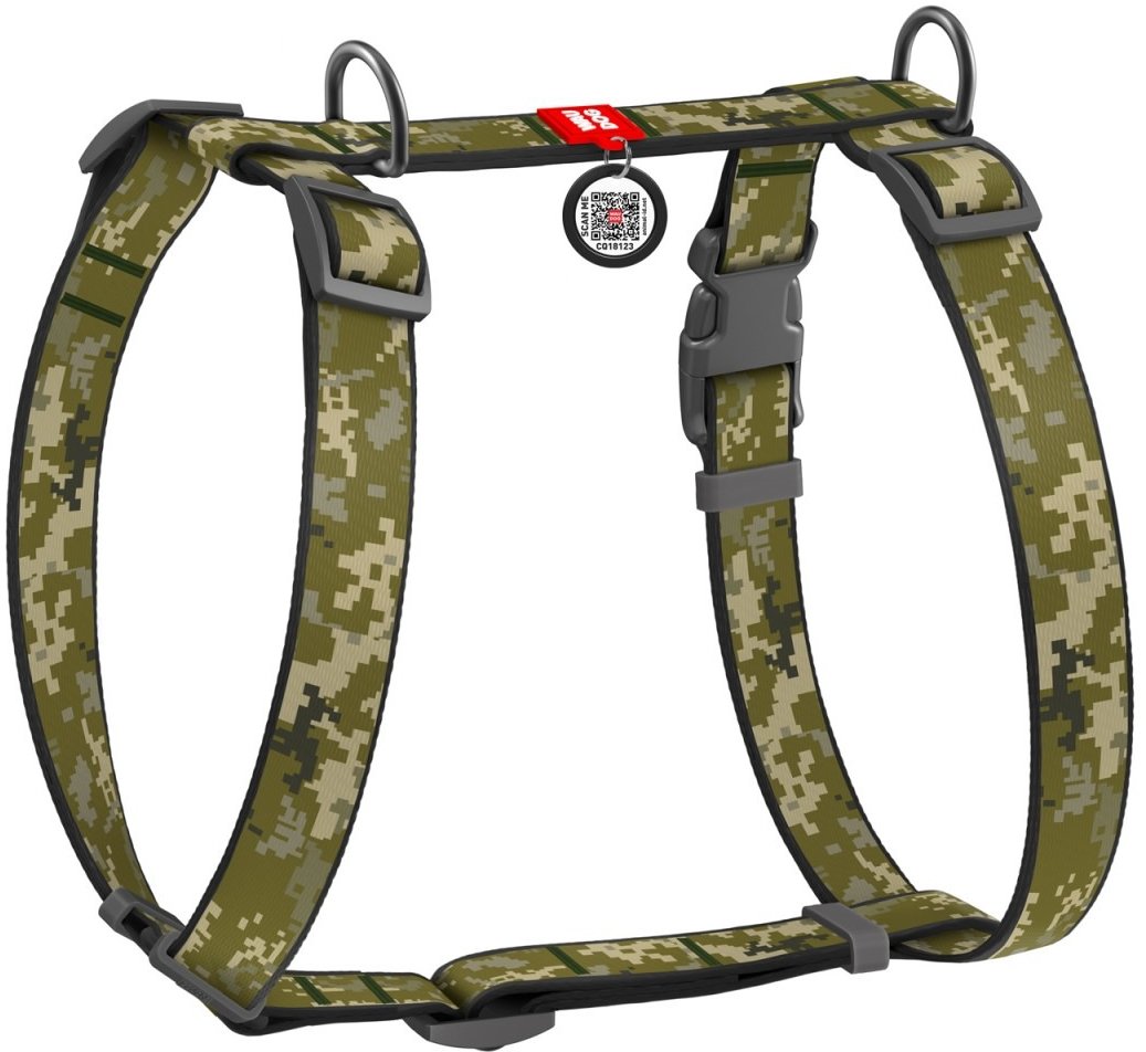 

Шлей для собак анатомічний Waudog Nylon з QR-паспортом L (322-4026)