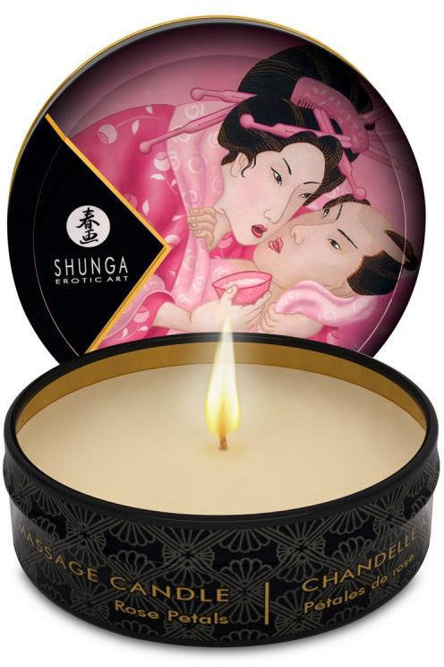 

Масажна свічка Shunga Massage Candle, 30 мл, пелюстки троянд