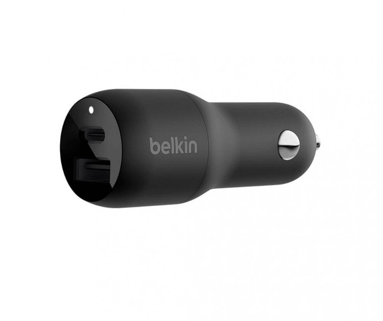 Акція на Belkin Car Charger USB+USB-C 37W Pd Pps Black (CCB004BTBK) від Stylus