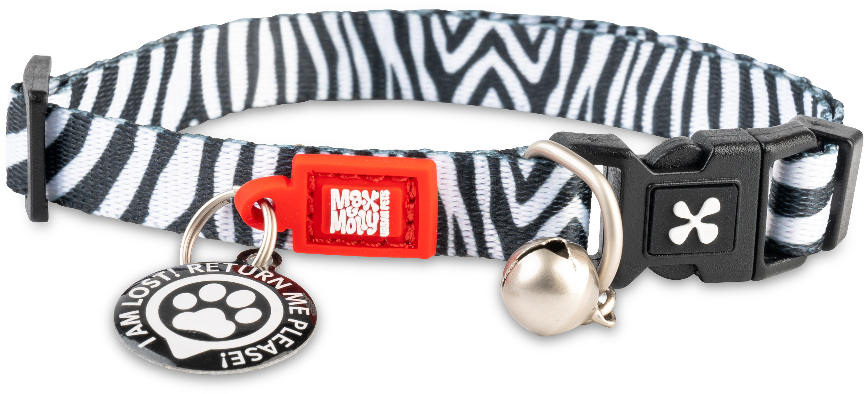 Акція на Ошейник для кошек Max & Molly Urban Pets Smart Id Cat Collar - Zebra/1 size 1 см 22-35 см (4897039632472) від Stylus