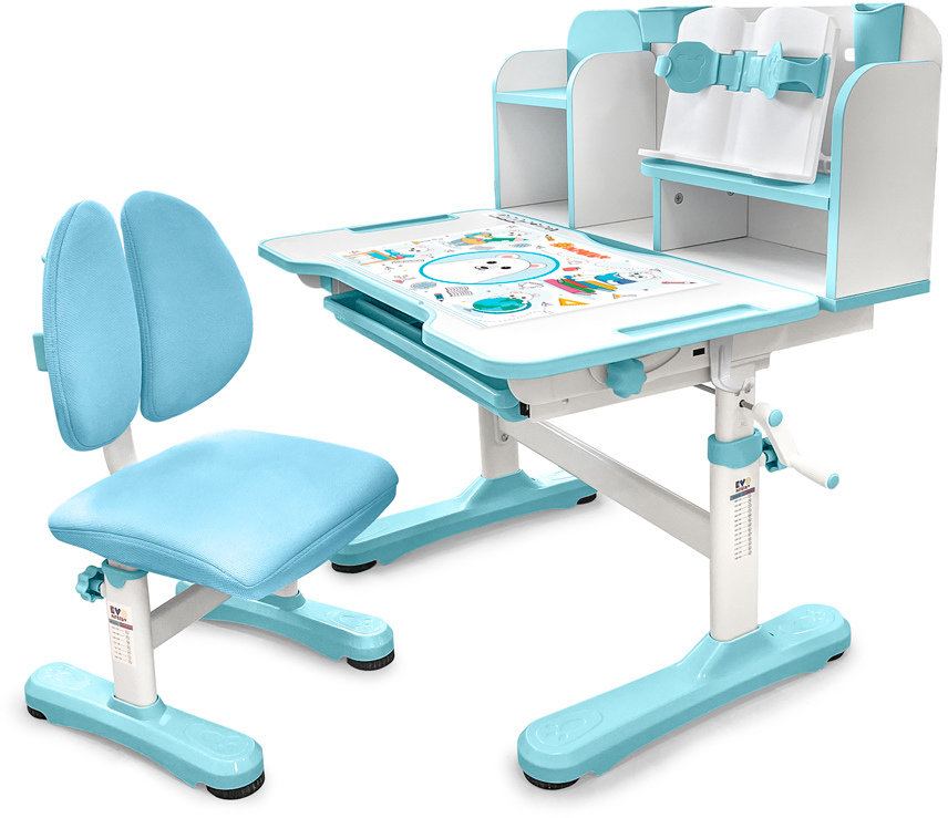 

Комплект мебели (стол + стульчик + полка) Evo-kids BD-28 Panda Blue (BD-28 BL)