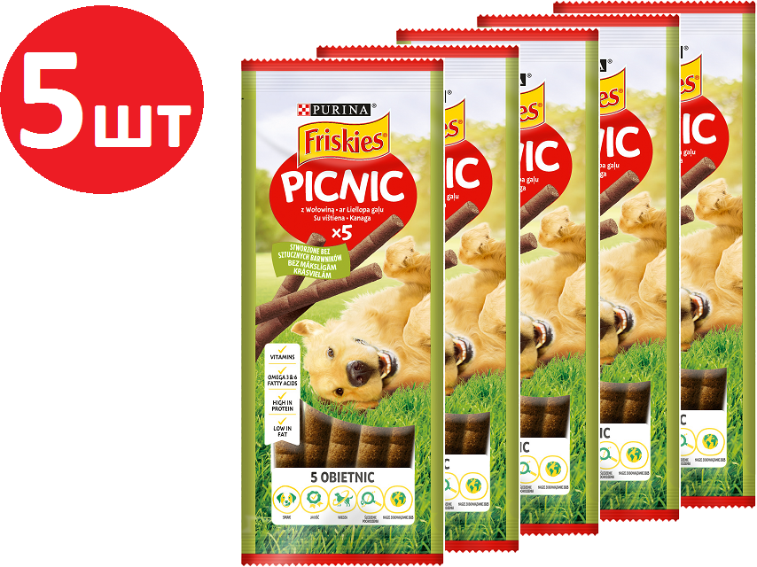 Акція на Ласощі для собак Friskies Picnic Додатковий з яловичиною 5х42 г (7613034749284) від Y.UA