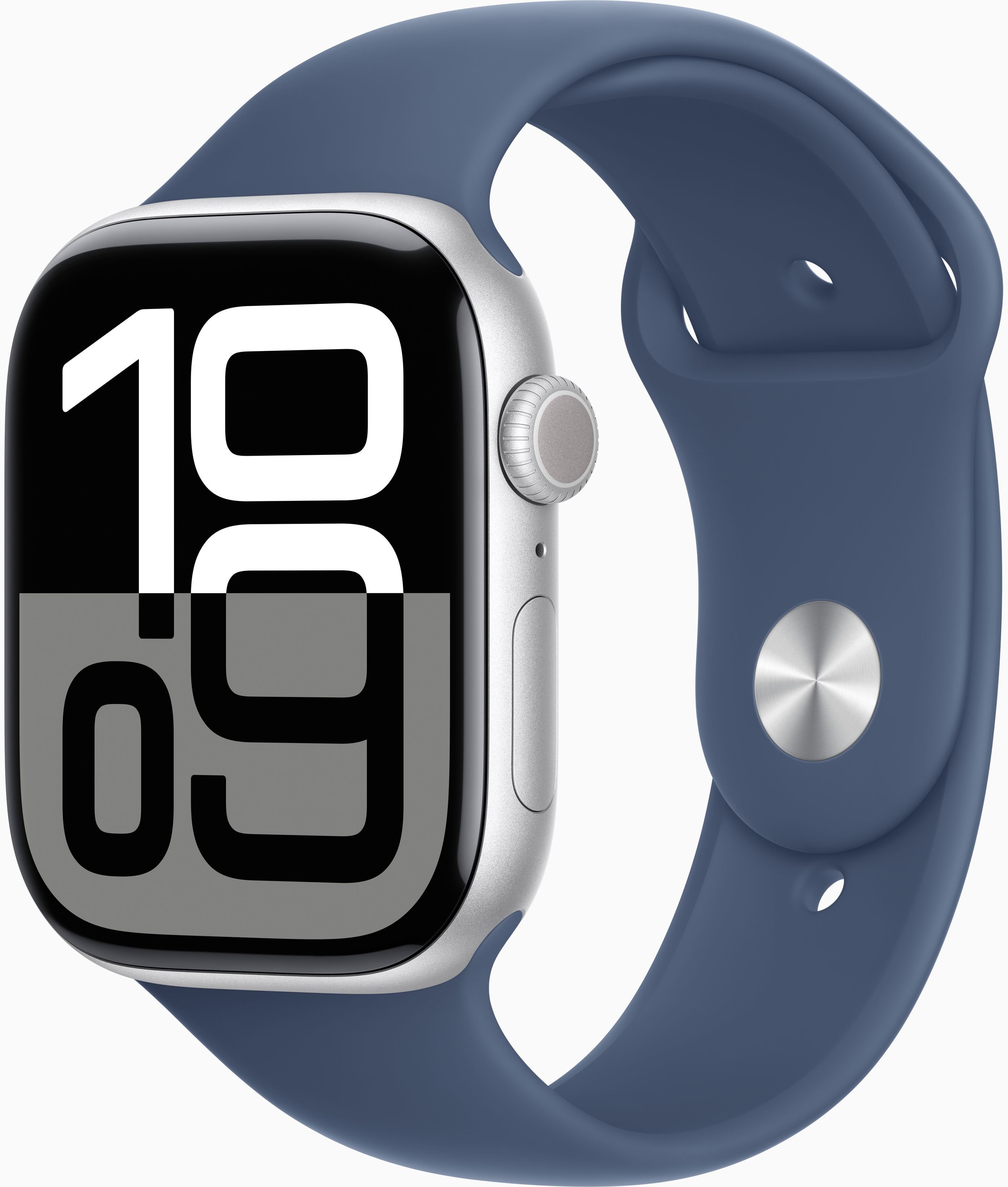 Акція на Apple Watch Series 10 46mm Gps Silver Aluminum Case with Denim Sport Band - M/L (MWWM3) від Stylus