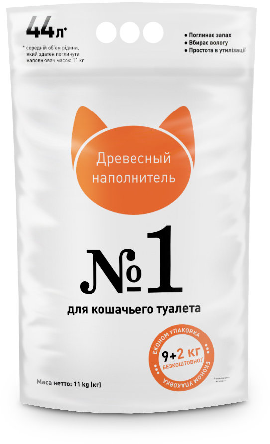 

Наполнитель туалетов SuperCat для котов №1 древесный впитывающий 11 кг (44 л)