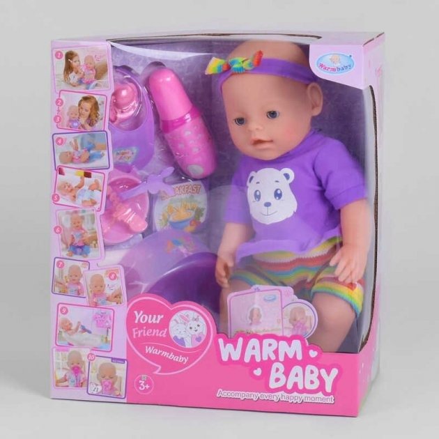 

Пупс Warm Baby Wzj 058 A-026 A-3 10 функций, с аксессуарами