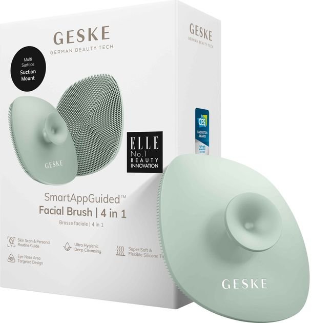 Акція на Щетка для лица Geske Facial Brush 4 в 1 Green с держателем (GK000038GN01) від Stylus