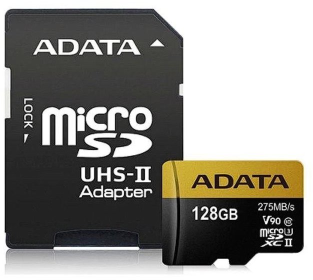 

Adata 128GB microSDXC UHS-II U3 Premier One + adapter (AUSDX128GUII3CL10-CA1)