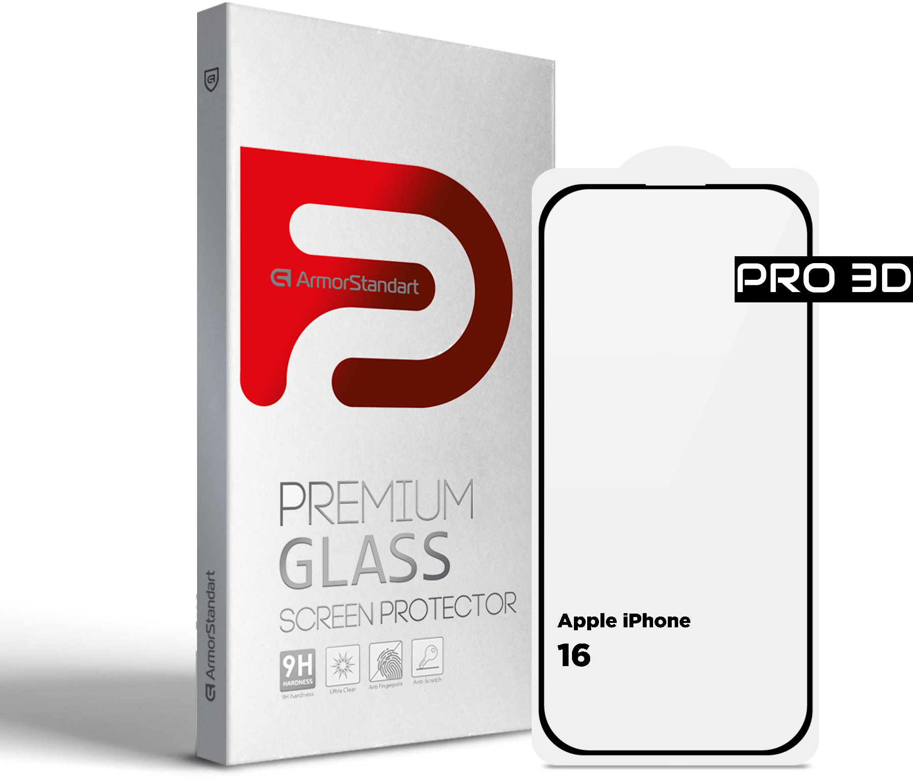 

ArmorStandart Tempered Glass Pro 3D Black для iPhone 16 (ARM78032)