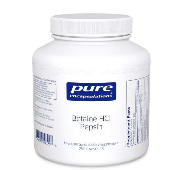 

Pure Encapsulations Betaine HCL/Pepsin 250 caps (PE-00029)