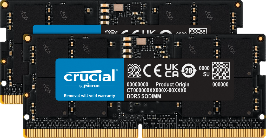 

Crucial 32 Gb SO-DIMM (2x16GB) DDR5 4800 MHz (CT2K16G48C40S5)