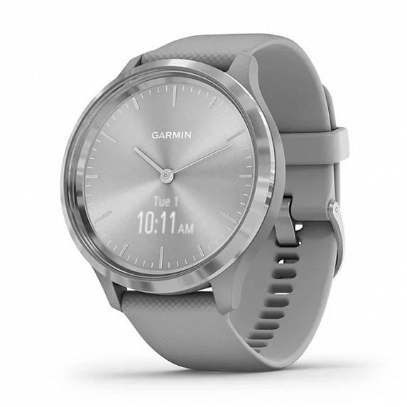 

Garmin Vivomove 3 Silver Stainless Steel Bezel with Powder Gray Case and Silicone Band (010-02239-00)