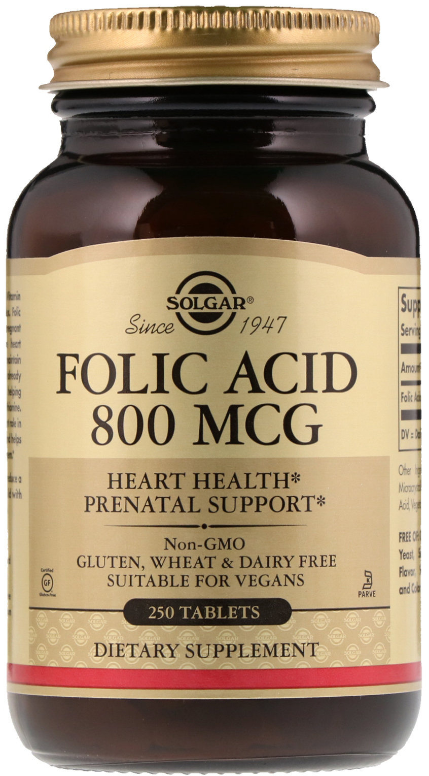 

Solgar Folic Acid 800 mcg 250 Tablets