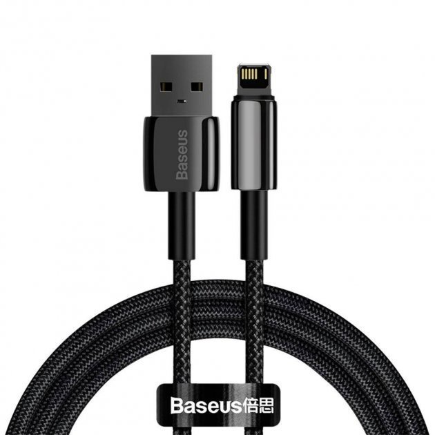 Акція на Baseus Usb Cable to Lightning Tungsten 2.4A 2m Black (CALWJ-A01) від Stylus