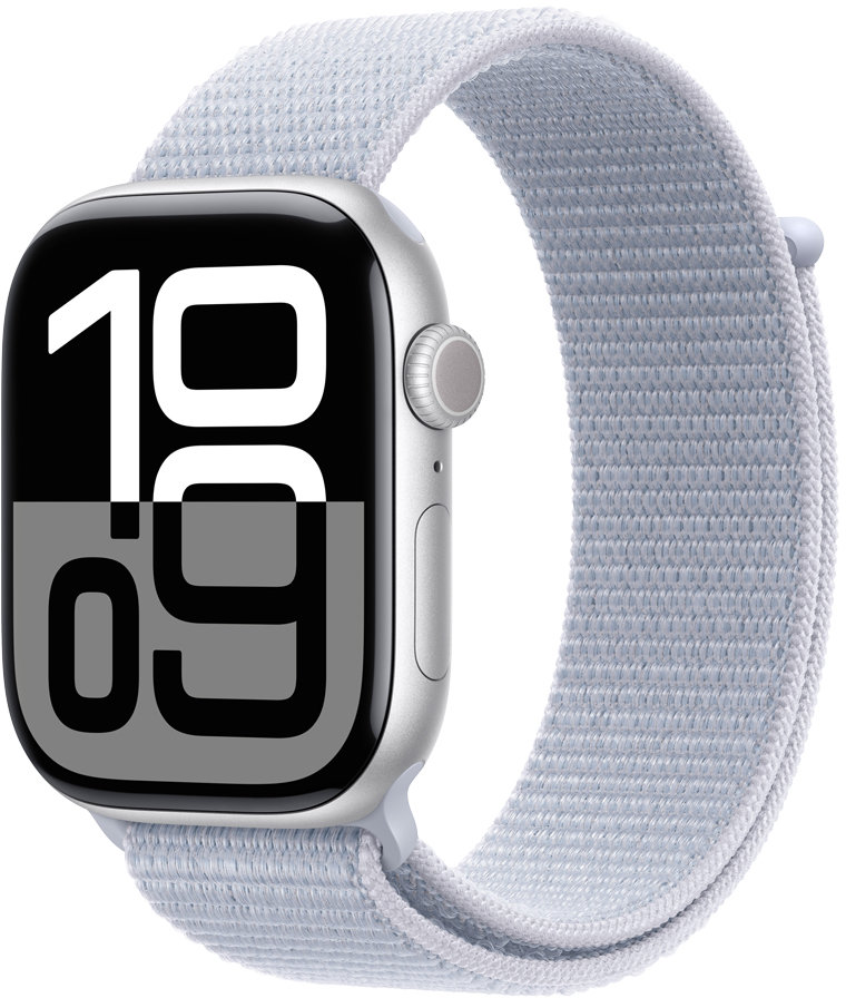 Акція на Apple Watch Series 10 46mm Gps Silver Aluminium Case with Blue Cloud Sport Loop (MWWN3QH/A) від Stylus